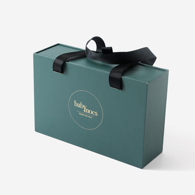 Custom Hard Cardboard Drawer Boxes Sliding Type with ribbon Handle