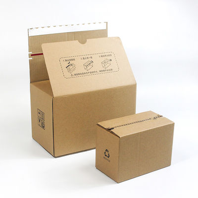 Custom Easy Folded Cardboard Zipper Carton Box Corrugated With Tear Off Strip And Adhesive Tapes